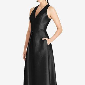 Alfred Sung 747...Sleeveless Open-Back Pleated Skirt Dress....Black...Sz 8